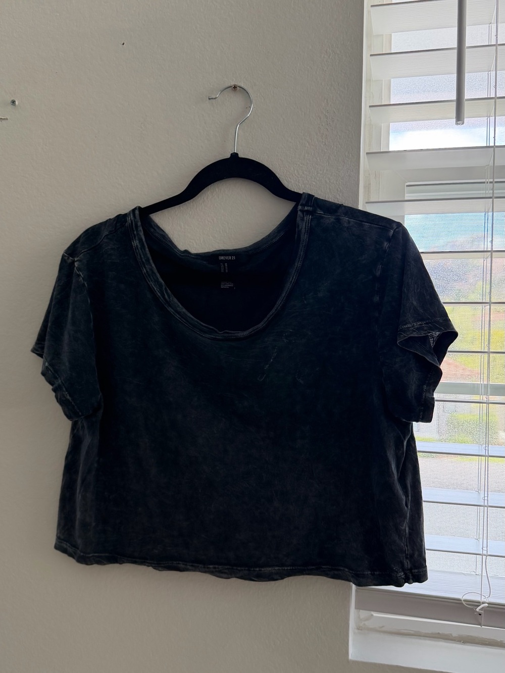 Washed Black Crop Tee - Women